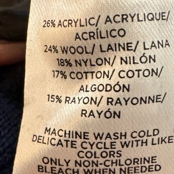 Ann Taylor Blue Mock Turtle Neck Sweater w/ Black Diamond Pattern-Medium - Picture 3 of 6